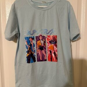 Blue Graphic T-Shirt with Anime Design